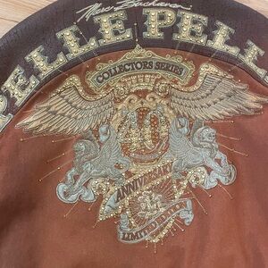 Pelle Pelle Brown Bomber Jacket with Embroidered Eagle Design
